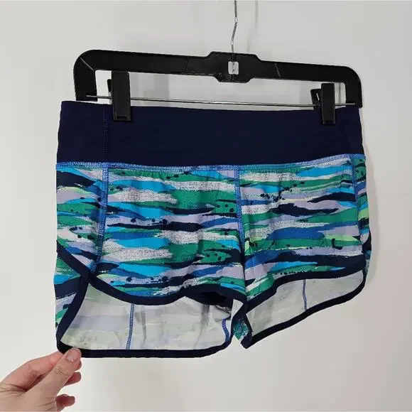 Lululemon Seven Wonders Multi Hero Blue Speed Shorts 4